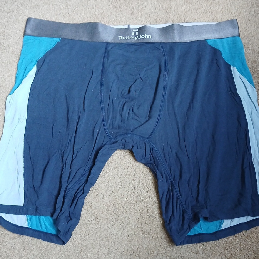 Tommy John Men's Navy and Teal Boxer Briefs